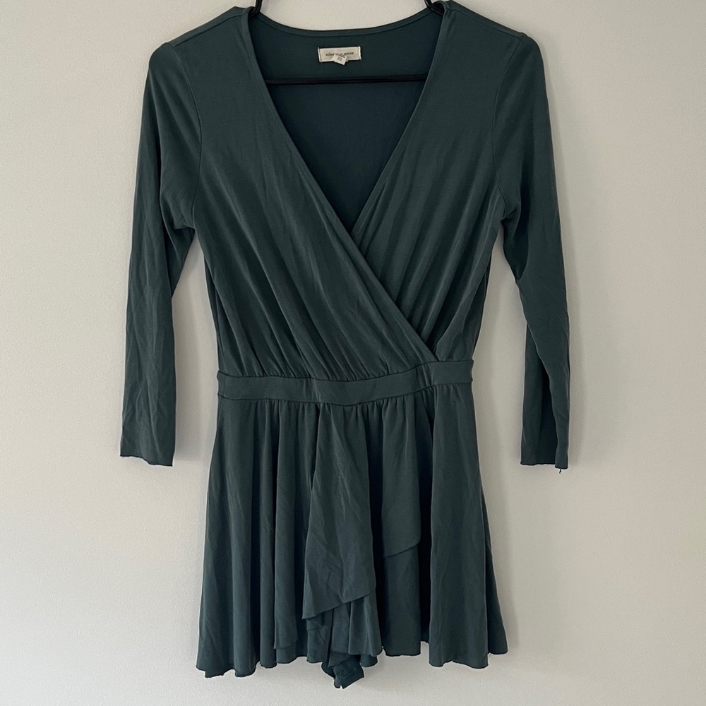Silence + Noise Elegant blue teal Wrap skort/romper